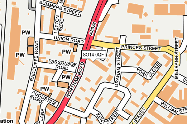 SO14 0QF map - OS OpenMap – Local (Ordnance Survey)