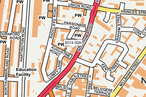SO14 0QH map - OS OpenMap – Local (Ordnance Survey)