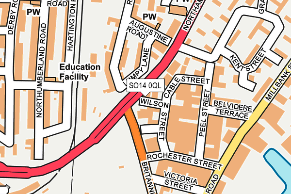 SO14 0QL map - OS OpenMap – Local (Ordnance Survey)