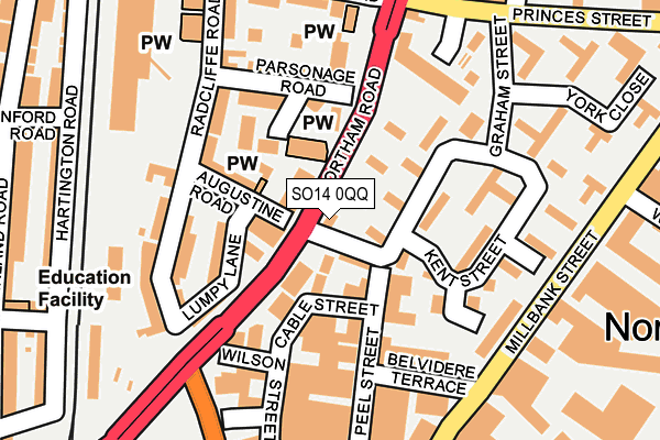 SO14 0QQ map - OS OpenMap – Local (Ordnance Survey)