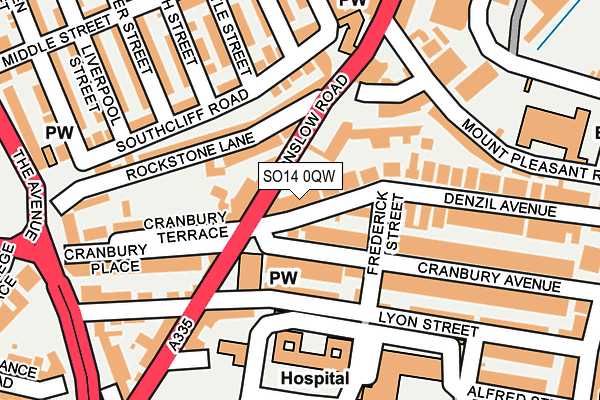 SO14 0QW map - OS OpenMap – Local (Ordnance Survey)