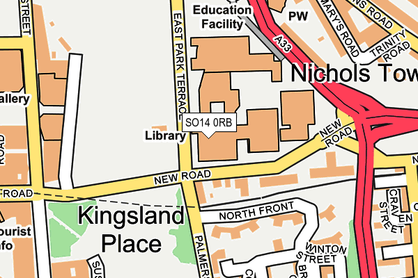 SO14 0RB map - OS OpenMap – Local (Ordnance Survey)