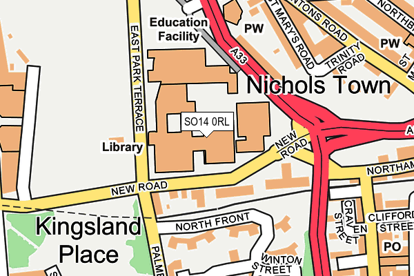 SO14 0RL map - OS OpenMap – Local (Ordnance Survey)