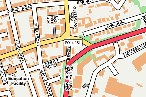 SO14 0SL map - OS OpenMap – Local (Ordnance Survey)