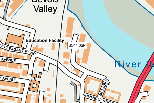 SO14 0SP map - OS OpenMap – Local (Ordnance Survey)