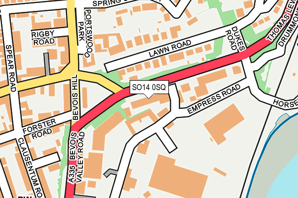 SO14 0SQ map - OS OpenMap – Local (Ordnance Survey)