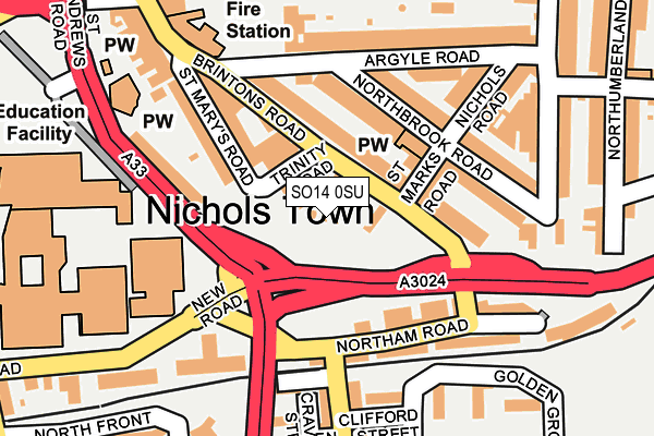 SO14 0SU map - OS OpenMap – Local (Ordnance Survey)