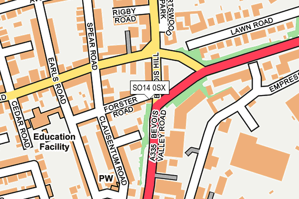 SO14 0SX map - OS OpenMap – Local (Ordnance Survey)