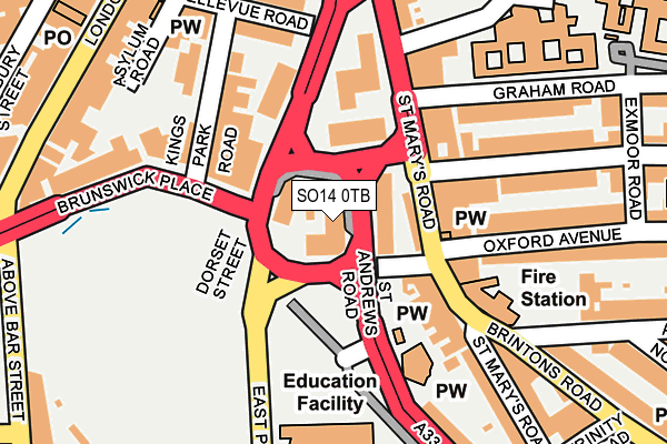 SO14 0TB map - OS OpenMap – Local (Ordnance Survey)