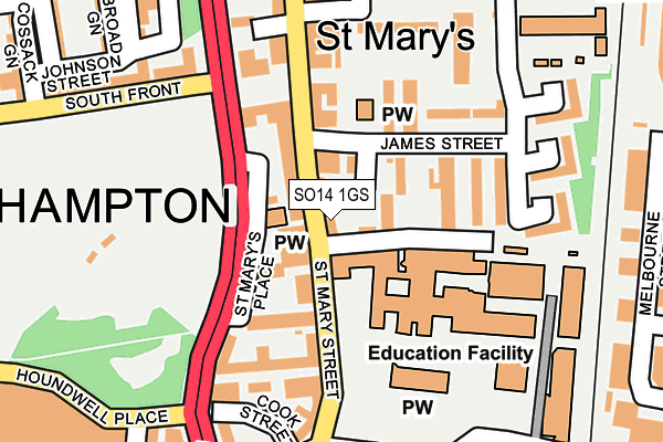 SO14 1GS map - OS OpenMap – Local (Ordnance Survey)