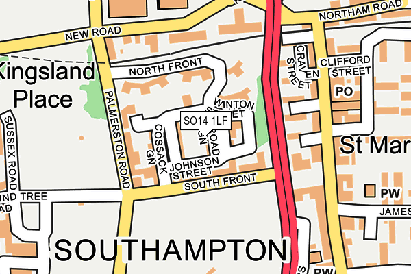 SO14 1LF map - OS OpenMap – Local (Ordnance Survey)