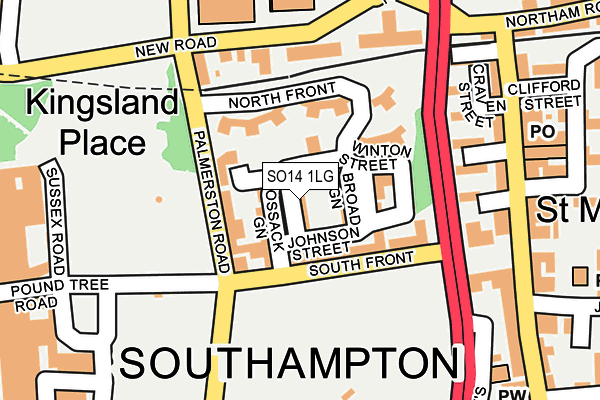 SO14 1LG map - OS OpenMap – Local (Ordnance Survey)