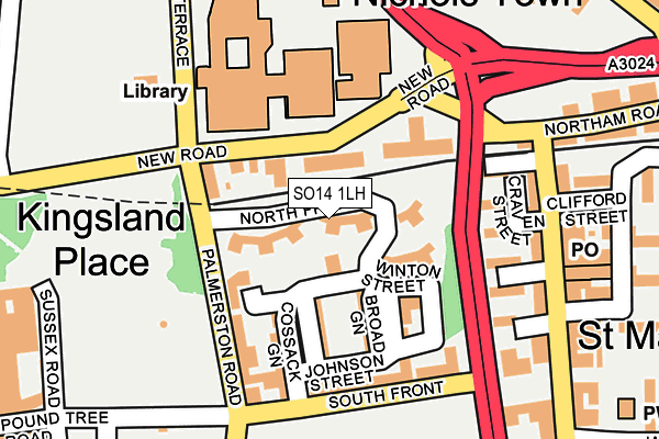 SO14 1LH map - OS OpenMap – Local (Ordnance Survey)