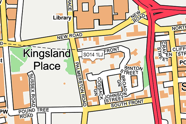 SO14 1LJ map - OS OpenMap – Local (Ordnance Survey)