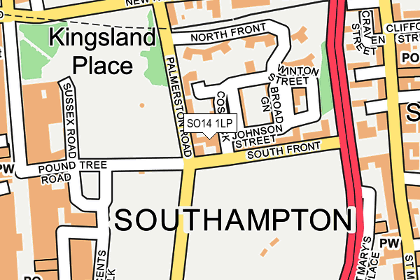 SO14 1LP map - OS OpenMap – Local (Ordnance Survey)