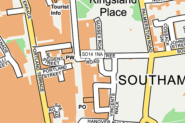 SO14 1NA map - OS OpenMap – Local (Ordnance Survey)