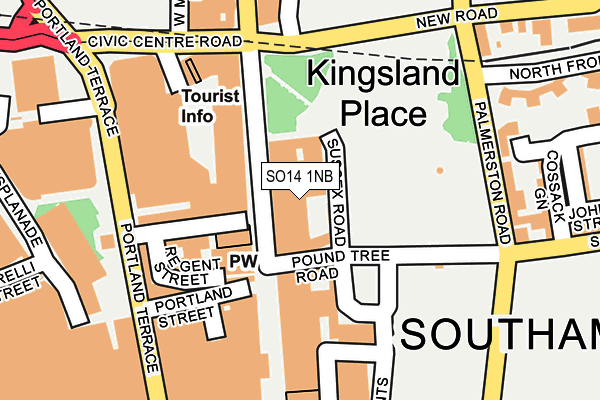 SO14 1NB map - OS OpenMap – Local (Ordnance Survey)