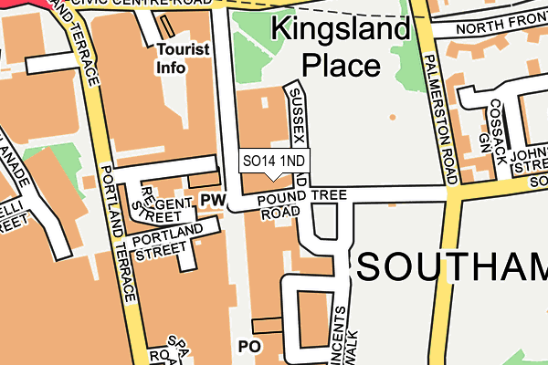 SO14 1ND map - OS OpenMap – Local (Ordnance Survey)