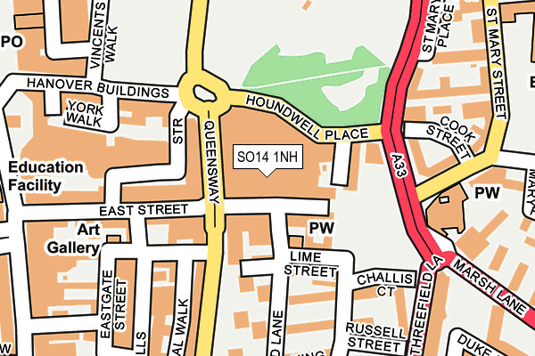 SO14 1NH map - OS OpenMap – Local (Ordnance Survey)