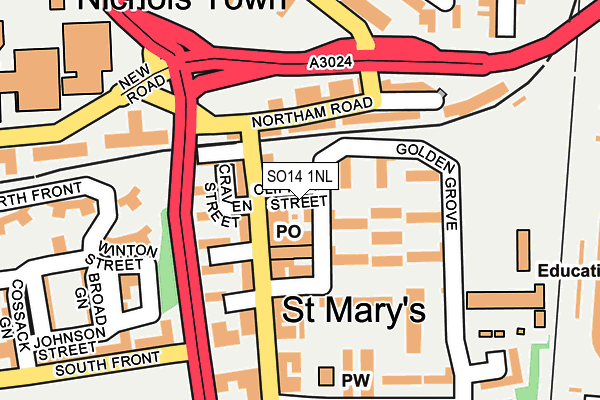 SO14 1NL map - OS OpenMap – Local (Ordnance Survey)