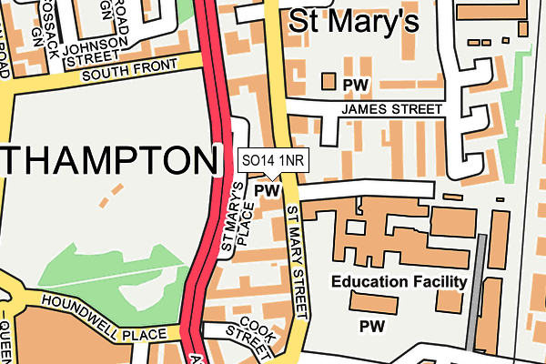 SO14 1NR map - OS OpenMap – Local (Ordnance Survey)