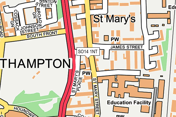 SO14 1NT map - OS OpenMap – Local (Ordnance Survey)