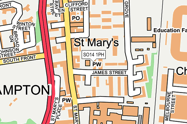 SO14 1PH map - OS OpenMap – Local (Ordnance Survey)