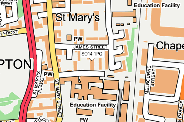 SO14 1PQ map - OS OpenMap – Local (Ordnance Survey)
