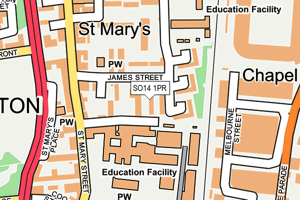 SO14 1PR map - OS OpenMap – Local (Ordnance Survey)