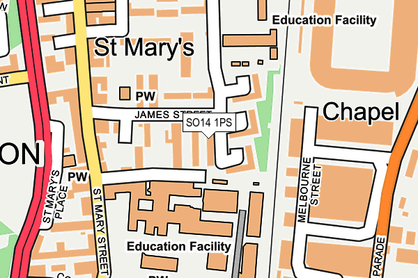 SO14 1PS map - OS OpenMap – Local (Ordnance Survey)
