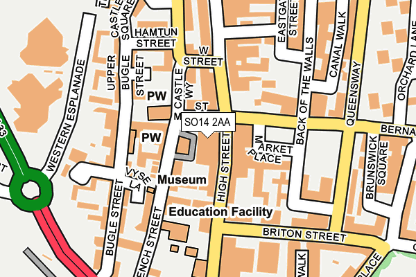 SO14 2AA map - OS OpenMap – Local (Ordnance Survey)