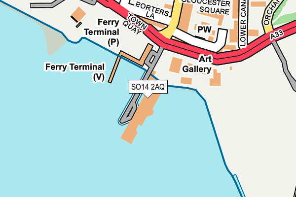 SO14 2AQ map - OS OpenMap – Local (Ordnance Survey)