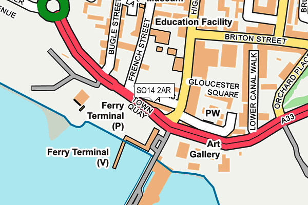 SO14 2AR map - OS OpenMap – Local (Ordnance Survey)