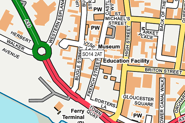 SO14 2AT map - OS OpenMap – Local (Ordnance Survey)