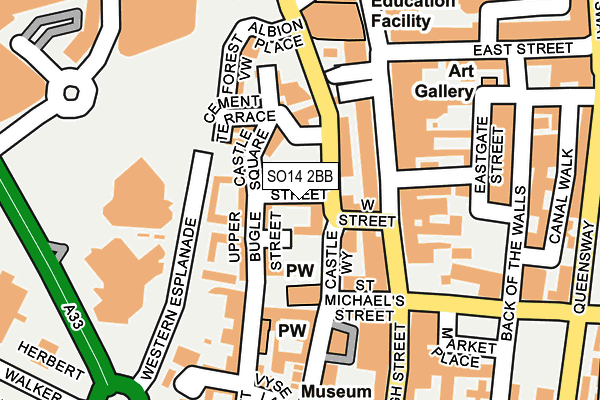 SO14 2BB map - OS OpenMap – Local (Ordnance Survey)