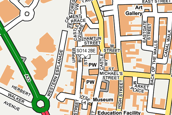 SO14 2BE map - OS OpenMap – Local (Ordnance Survey)