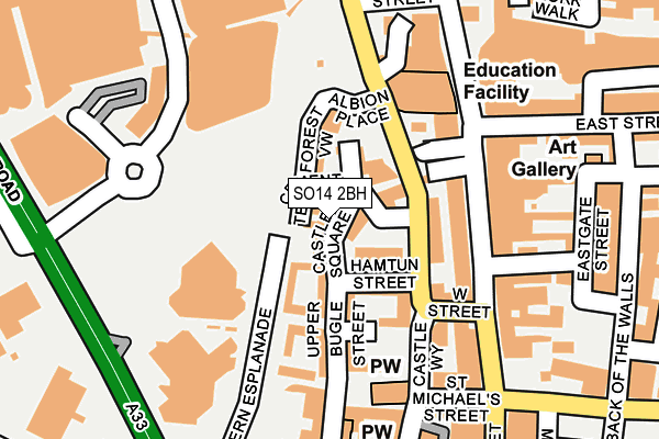 SO14 2BH map - OS OpenMap – Local (Ordnance Survey)