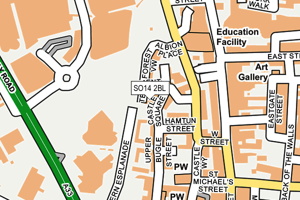 SO14 2BL map - OS OpenMap – Local (Ordnance Survey)