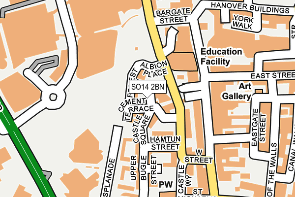 SO14 2BN map - OS OpenMap – Local (Ordnance Survey)