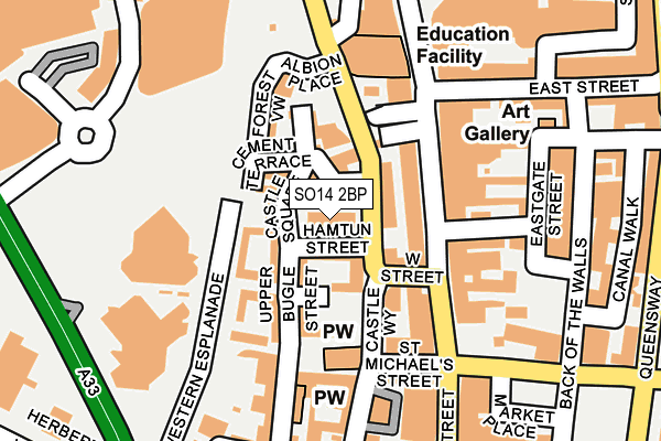 SO14 2BP map - OS OpenMap – Local (Ordnance Survey)