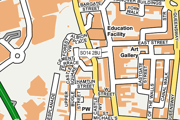 SO14 2BU map - OS OpenMap – Local (Ordnance Survey)