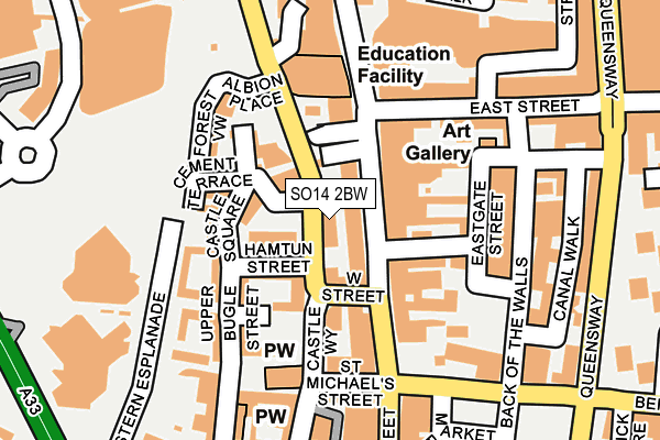 SO14 2BW map - OS OpenMap – Local (Ordnance Survey)