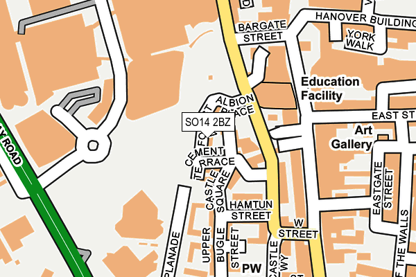 SO14 2BZ map - OS OpenMap – Local (Ordnance Survey)