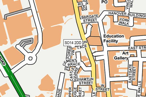 SO14 2DD map - OS OpenMap – Local (Ordnance Survey)