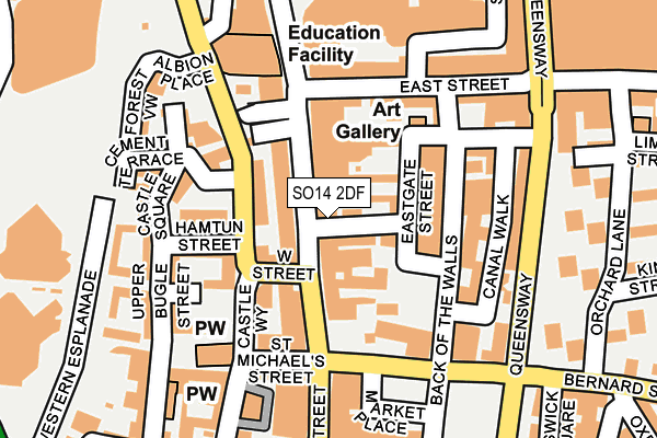 SO14 2DF map - OS OpenMap – Local (Ordnance Survey)