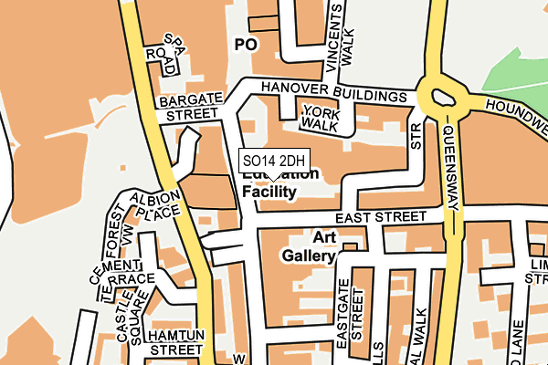 SO14 2DH map - OS OpenMap – Local (Ordnance Survey)