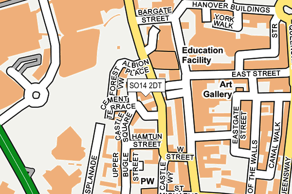 SO14 2DT map - OS OpenMap – Local (Ordnance Survey)