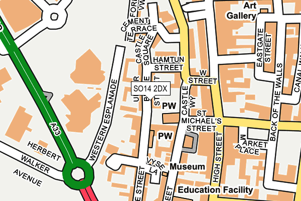 SO14 2DX map - OS OpenMap – Local (Ordnance Survey)
