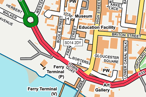 SO14 2DY map - OS OpenMap – Local (Ordnance Survey)