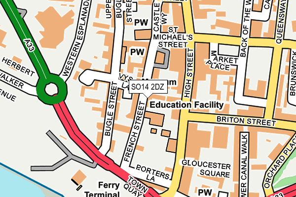 SO14 2DZ map - OS OpenMap – Local (Ordnance Survey)